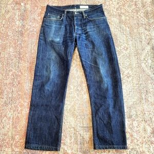 Gustin California Raw Finish Straight Blue Jeans Size 34x28 USA